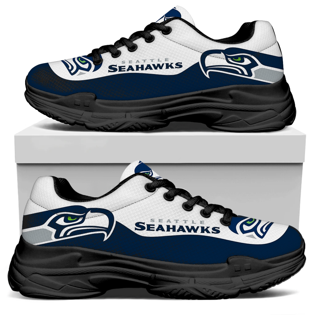 Women's Seattle Seahawks Edition Chunky Sneakers With Line 001 Women's Seattle Seahawks Edition Chunky Sneakers With Line 001